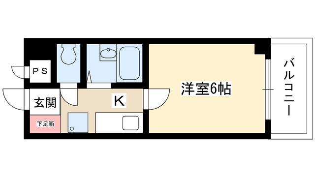 TOWNコスモス(1K/2階)の間取り写真