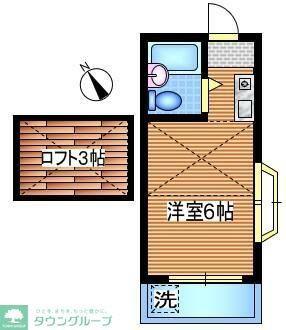 ロイヤルハイツ錦町(ワンルーム/2階)の間取り写真