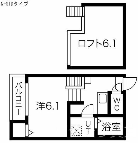 PHIL GLANZ(1K/2階)の間取り写真