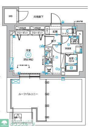 DIPS西新井(1K/6階)の間取り写真