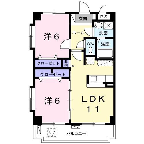美ら海ヒルズ(2LDK/4階)の間取り写真