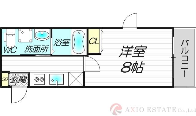 パークヒルズ新大阪WILL(1K/1階)の間取り写真