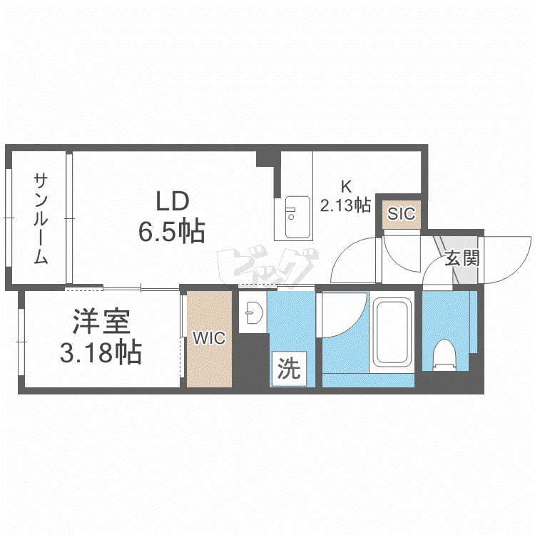 LIVECASA豊平(1LDK/5階)の間取り写真