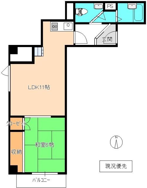 ステイツコア田町(ワンルーム/4階)の間取り写真
