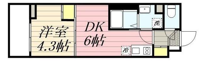 ハーモニーレジデンス西巣鴨(1DK/2階)の間取り写真