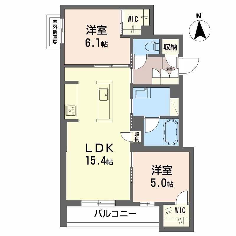 シャーメゾン エスペランサ都島II(2LDK/1階)の間取り写真
