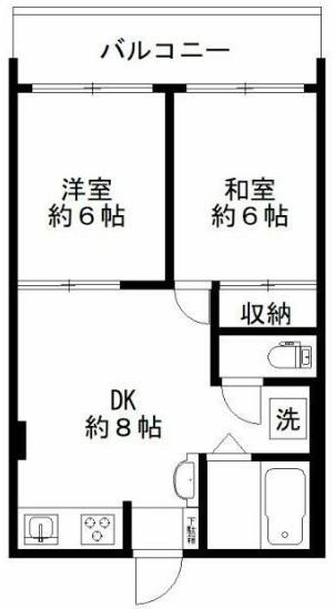 第二プロスパーハウスニムラ(2DK/1階)の間取り写真