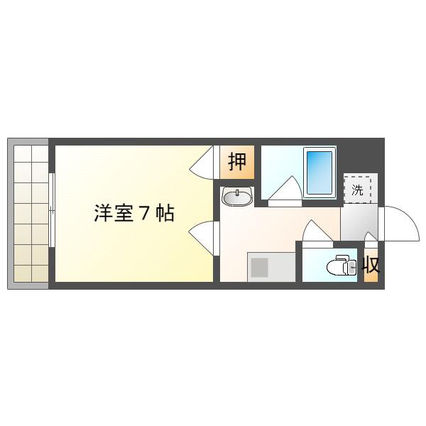 SOLEIL LEVANT浜(1K/3階)の間取り写真