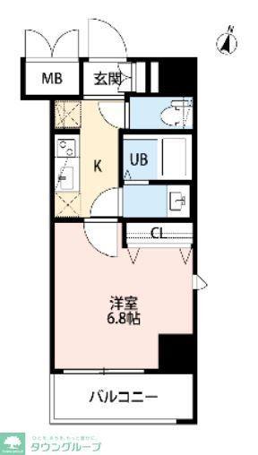ブランセ大宮(1K/4階)の間取り写真