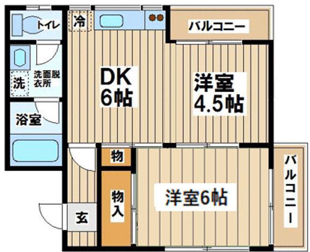 西国立コートビレッヂ(1LDK/3階)の間取り写真