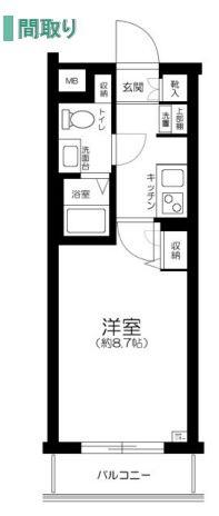 メイクスデザイン西馬込(1K/3階)の間取り写真