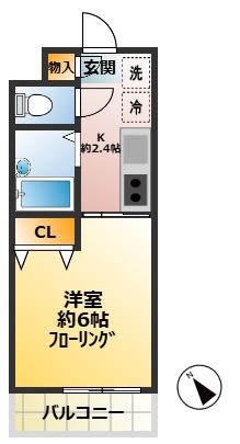 ソフィア武蔵野(1K/3階)の間取り写真