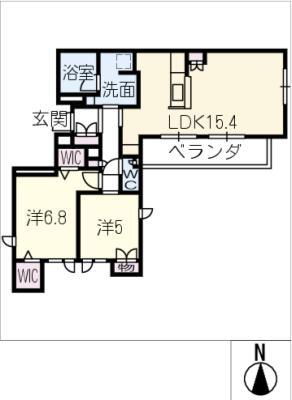 PRIME STATE(2LDK/3階)の間取り写真