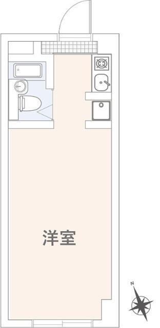 ル ソレイユ自由が丘(ワンルーム/1階)の間取り写真