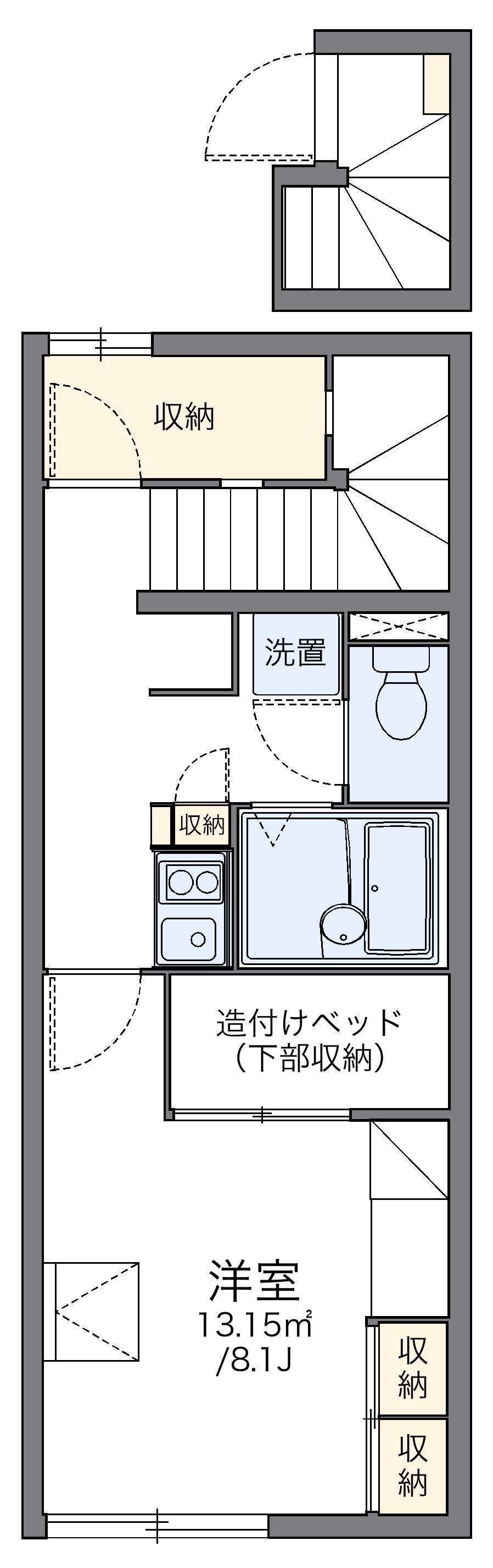 レオパレスグレイスコート参番館(1K/2階)の間取り写真
