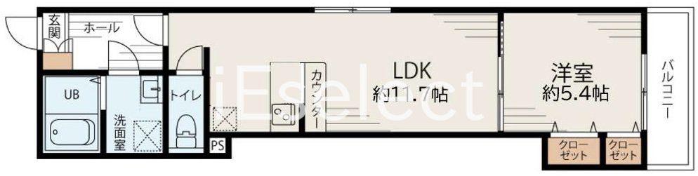 LIT上志津(1LDK/1階)の間取り写真