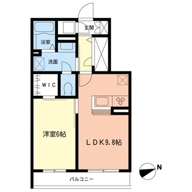 ピュイシュール(1LDK/1階)の間取り写真
