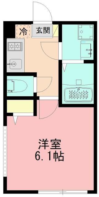フェリーチェ中央林間(1K/2階)の間取り写真