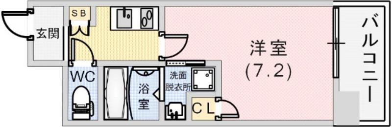 セオリー神戸グルーブ(1K/7階)の間取り写真
