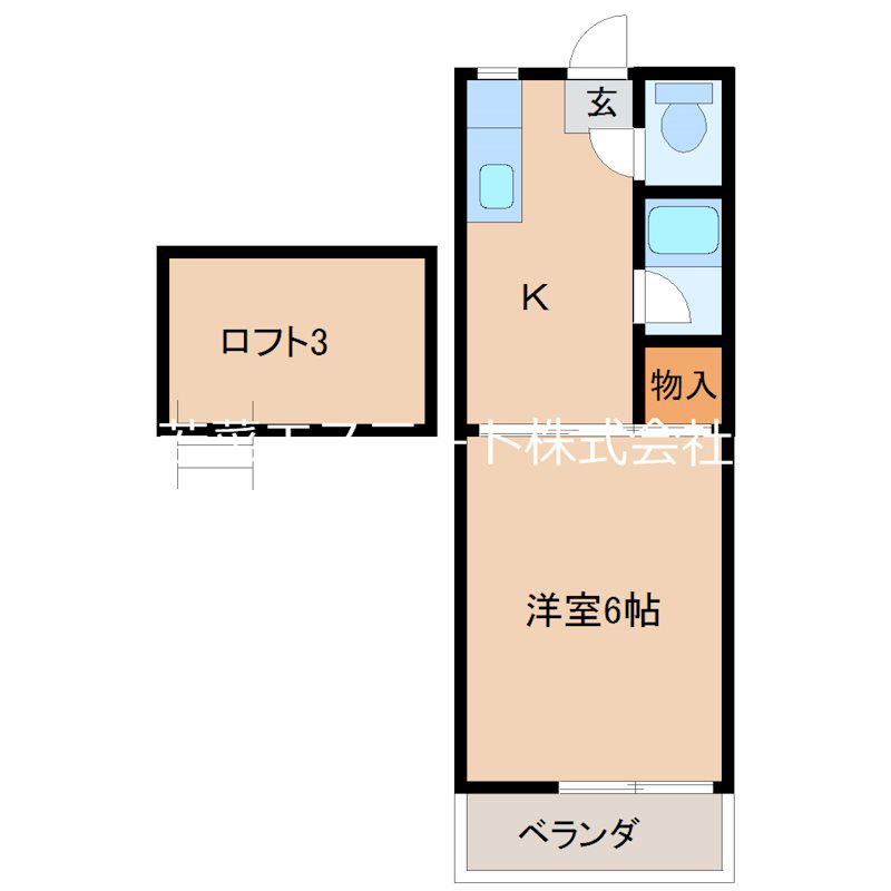 メゾンとびかた(1K/2階)の間取り写真