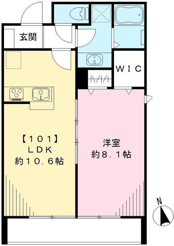 ココハウス(1LDK/1階)の間取り写真