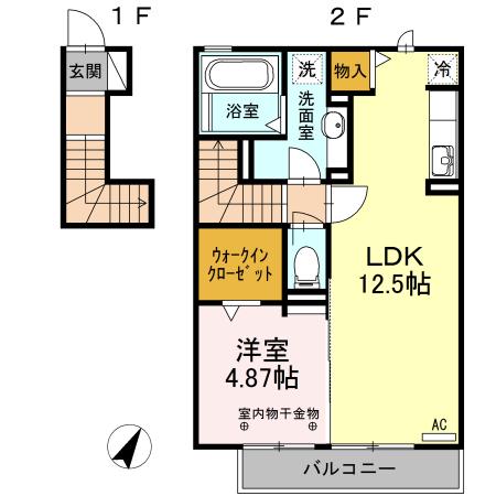 エスペランサ(1LDK/2階)の間取り写真