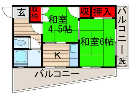 和田ビル(2K/4階)の間取り写真