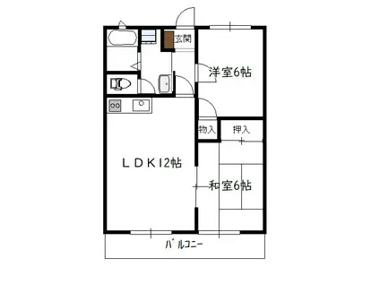 ファルール吉永(2LDK/2階)の間取り写真