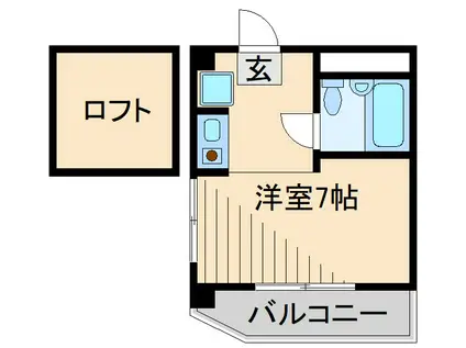 大倉山ハイツ(1K/3階)の間取り写真