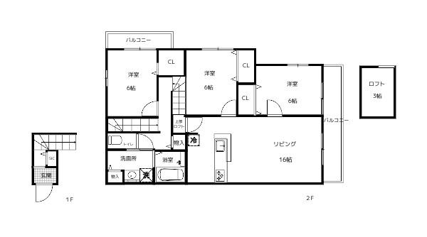 アンジュクレールI(3LDK/2階)の間取り写真
