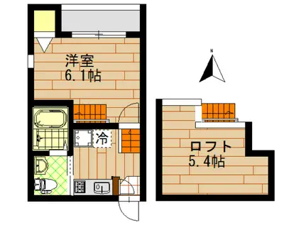 シェモア北仙台(1K/1階)の間取り写真