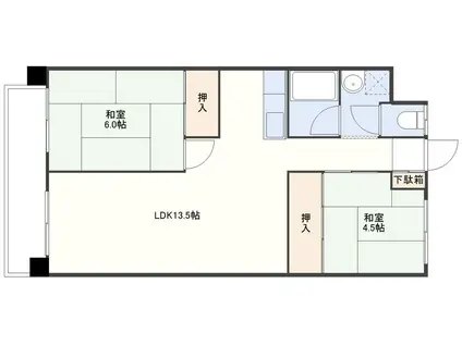 グリーンヒルハイツ(2LDK/1階)の間取り写真