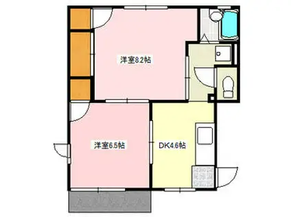 アクレール初石(2DK/1階)の間取り写真