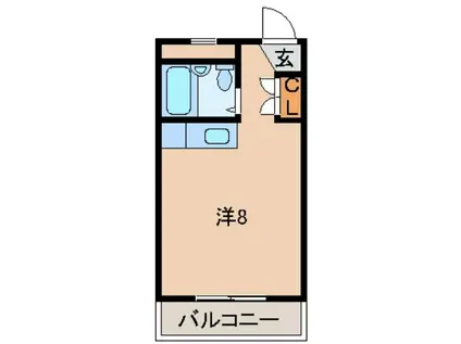 ハイツ米新(ワンルーム/2階)の間取り写真