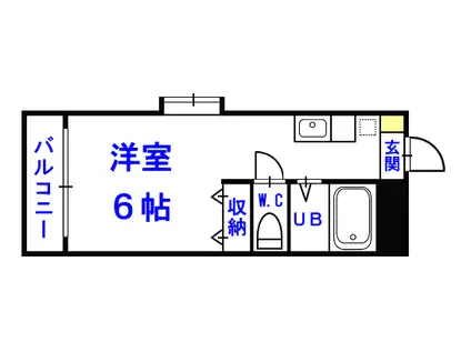 メゾン・ラベンダー10番館(ワンルーム/2階)の間取り写真