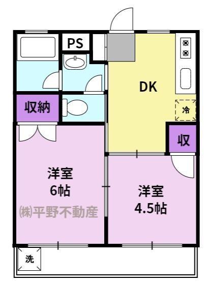 コーポレーティッドナカシマ(2DK/1階)の間取り写真