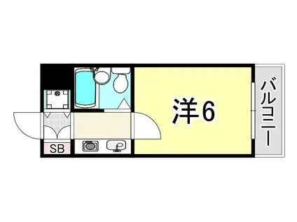 プラネット東塚口(1K/2階)の間取り写真