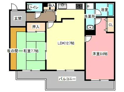 ドルチェ広沢(2LDK/1階)の間取り写真