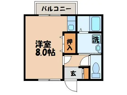 セジュール金堀(ワンルーム/1階)の間取り写真