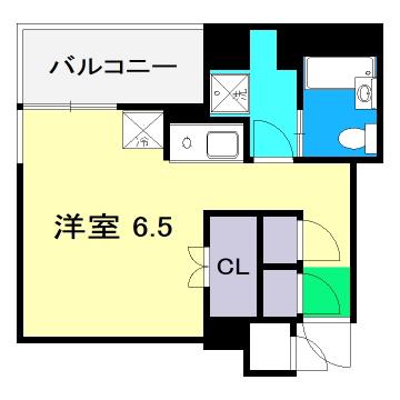 CIELO本町(ワンルーム/3階)の間取り写真