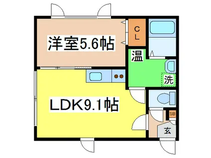 アーバンエステート昭和(1LDK/1階)の間取り写真