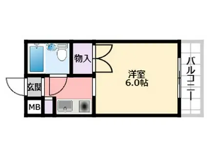 甲子園ハイツ(1K/3階)の間取り写真