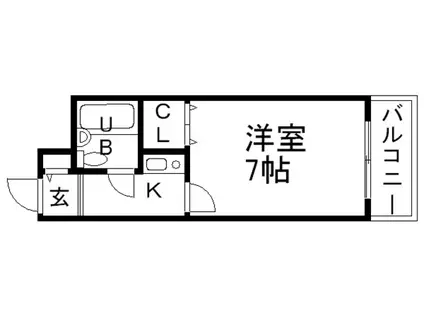 エルベラーノ宝塚(1K/3階)の間取り写真