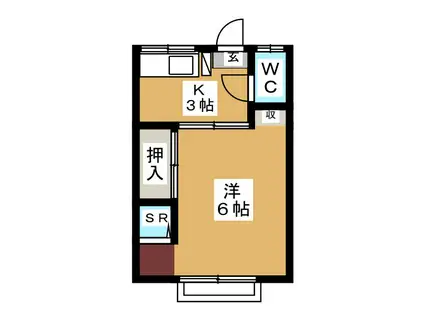 第2栄荘(1K/1階)の間取り写真