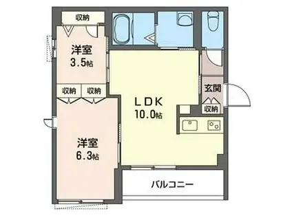 凛香II(2LDK/3階)の間取り写真