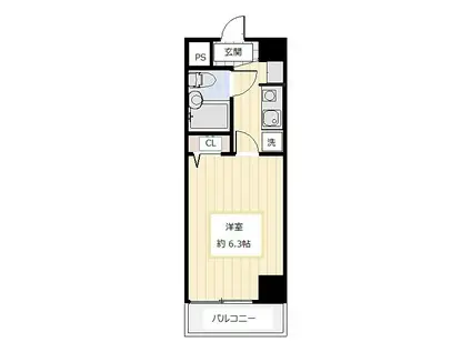 ライオンズマンション五反野第6(ワンルーム/4階)の間取り写真