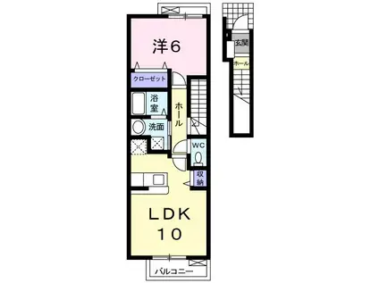 プラナス(1LDK/2階)の間取り写真