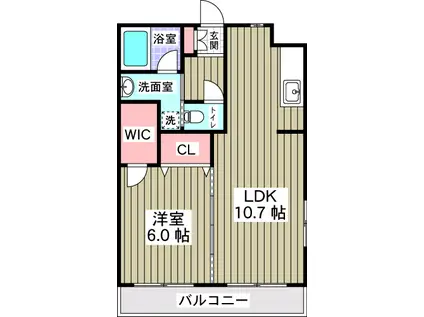 インテレッセ(1LDK/2階)の間取り写真