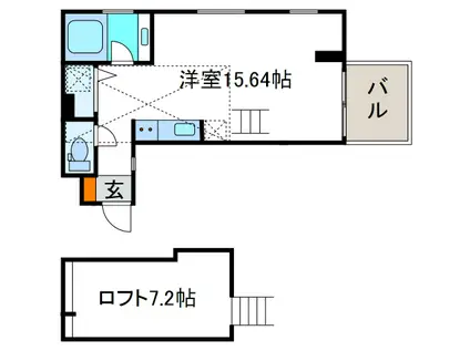 是空NAMBA NISHI(ワンルーム/7階)の間取り写真