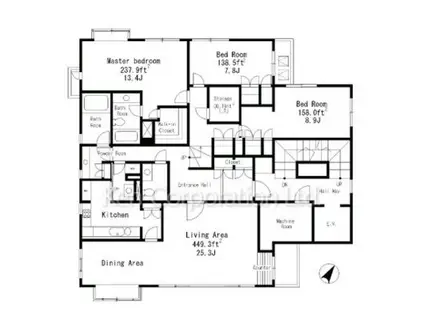 AKASAKA TM FLAT(3SLDK/1階)の間取り写真